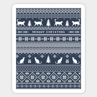 Meowwy Christmas, Norwegian pattern with cats Magnet